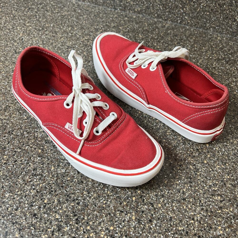VANS Classic UltraCush Womens Sz 5.5 Red Canvas Sneaker Shoes Lace Up Low Mens 4